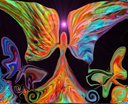 energy art angel art butterfly abstract visionary art reiki healing